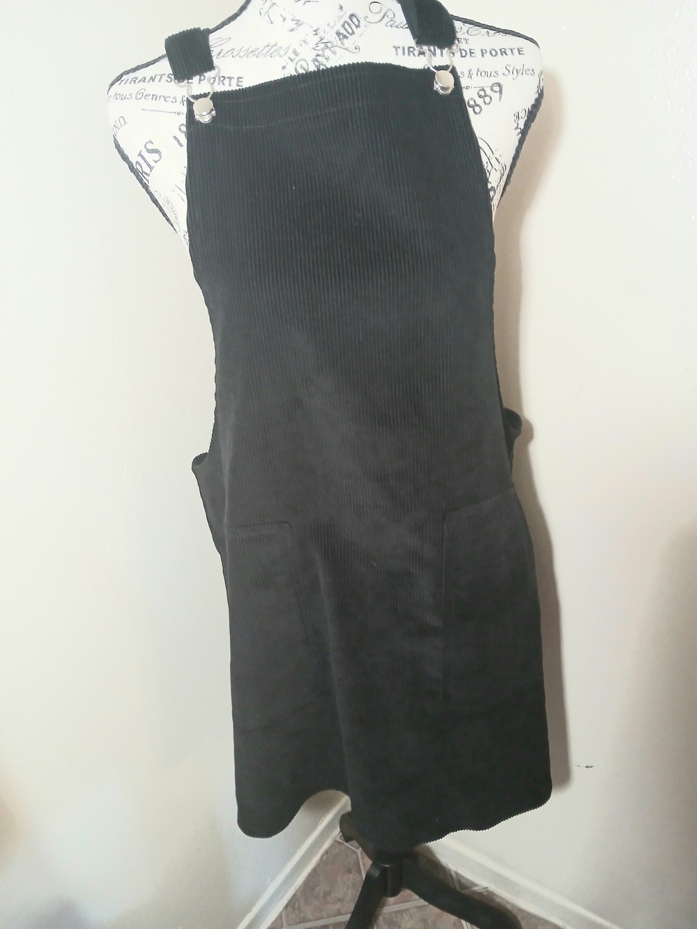 Cotton On Black Corduroy Strap Pinafore